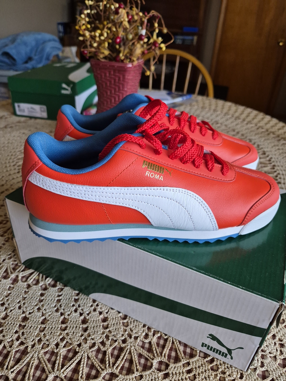 Puma Red, White & Blue Roma Sneakers